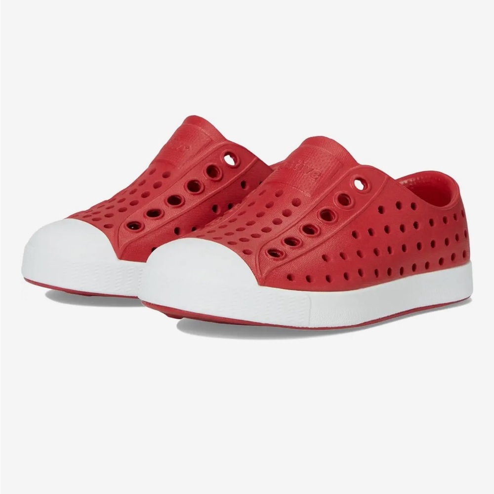 Native Shoes Red and White Water Shoes Slip-On